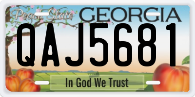 GA license plate QAJ5681