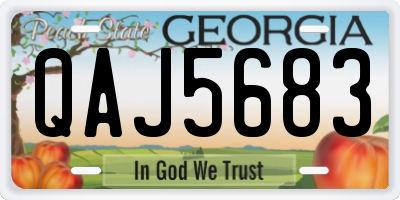 GA license plate QAJ5683