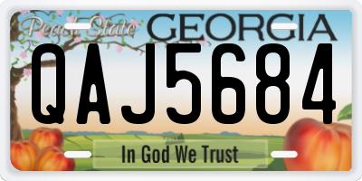 GA license plate QAJ5684
