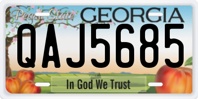 GA license plate QAJ5685