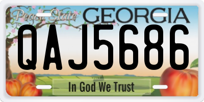 GA license plate QAJ5686