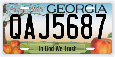 GA license plate QAJ5687