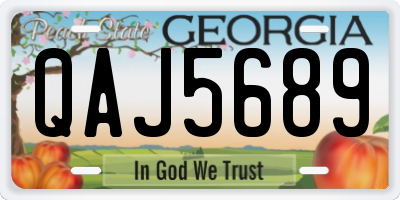 GA license plate QAJ5689