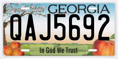 GA license plate QAJ5692