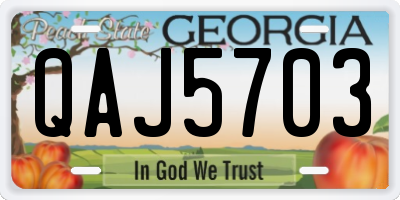 GA license plate QAJ5703