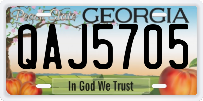 GA license plate QAJ5705