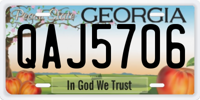 GA license plate QAJ5706