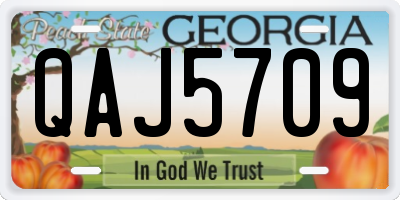 GA license plate QAJ5709