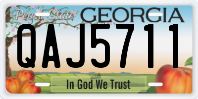 GA license plate QAJ5711