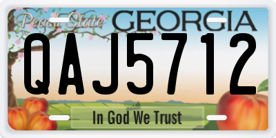 GA license plate QAJ5712