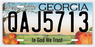 GA license plate QAJ5713