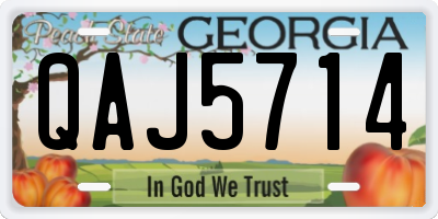 GA license plate QAJ5714