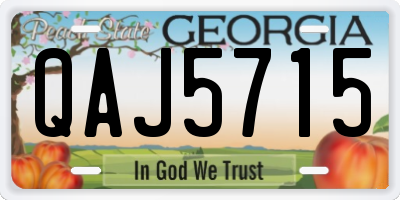 GA license plate QAJ5715