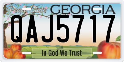 GA license plate QAJ5717