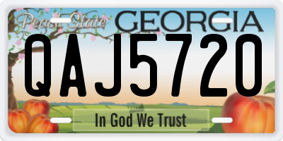 GA license plate QAJ5720