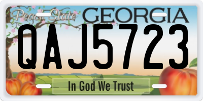 GA license plate QAJ5723