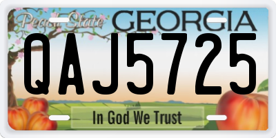 GA license plate QAJ5725