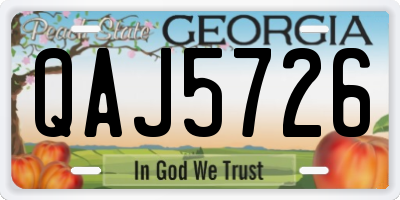 GA license plate QAJ5726