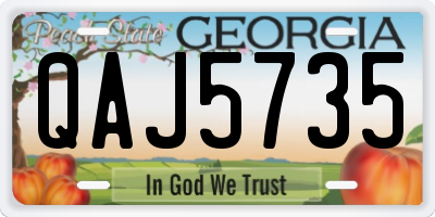 GA license plate QAJ5735
