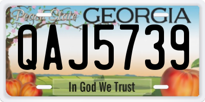 GA license plate QAJ5739