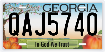 GA license plate QAJ5740