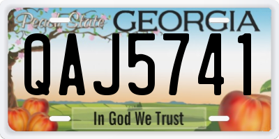 GA license plate QAJ5741