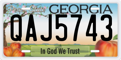 GA license plate QAJ5743