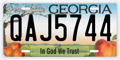 GA license plate QAJ5744