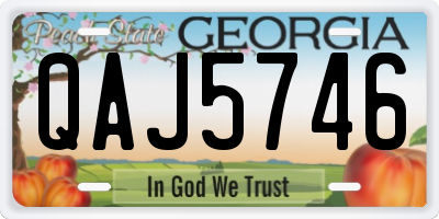 GA license plate QAJ5746