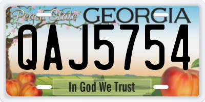 GA license plate QAJ5754