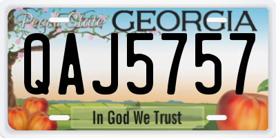 GA license plate QAJ5757