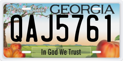 GA license plate QAJ5761