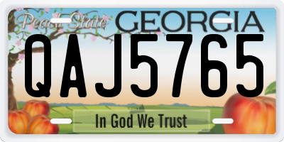 GA license plate QAJ5765