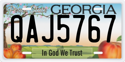 GA license plate QAJ5767