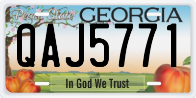 GA license plate QAJ5771