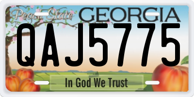 GA license plate QAJ5775