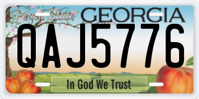 GA license plate QAJ5776