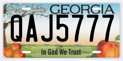 GA license plate QAJ5777