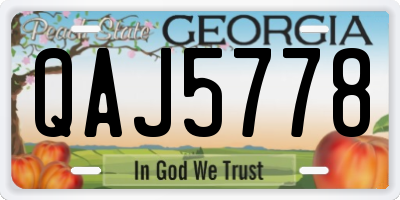 GA license plate QAJ5778
