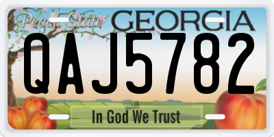 GA license plate QAJ5782