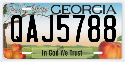 GA license plate QAJ5788