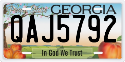 GA license plate QAJ5792