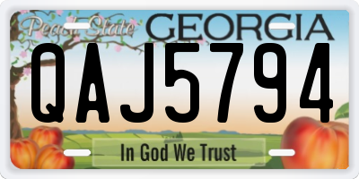 GA license plate QAJ5794