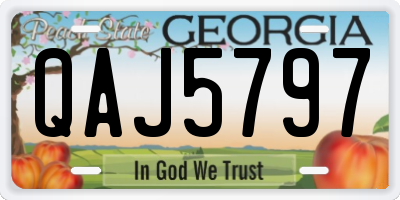 GA license plate QAJ5797