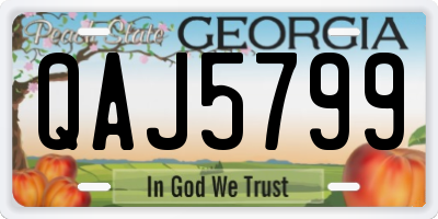 GA license plate QAJ5799