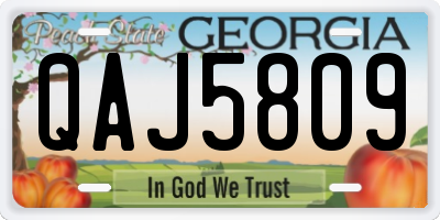 GA license plate QAJ5809