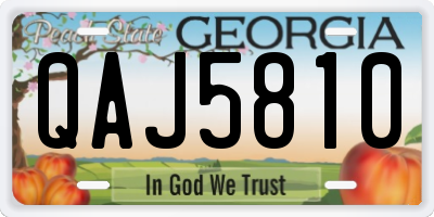 GA license plate QAJ5810