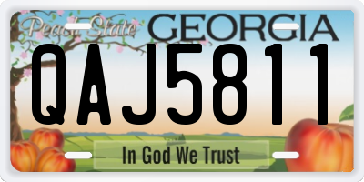 GA license plate QAJ5811