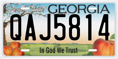 GA license plate QAJ5814