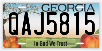 GA license plate QAJ5815